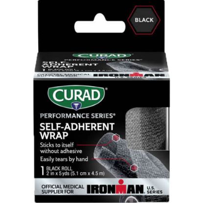 Picture of CURAD IRONMAN Performance Series Self-Adherent Wrap, Black, 2in x 5 Yards, Pack Of 24 Boxes