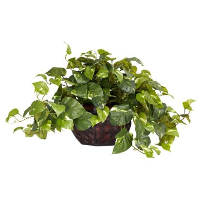 Picture of Nearly Natural 15inH Silk Pathos Plant With Decorative Vase