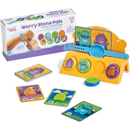 Picture of Hand2Mind Worry Stone Pals Sensory Wristband, Multicolor