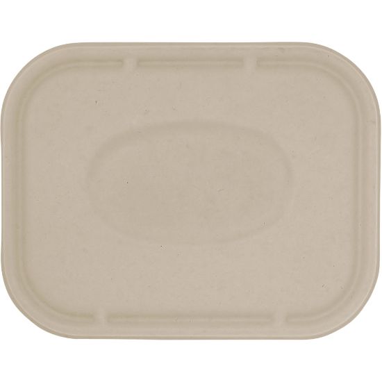 Picture of World Centric Fiber Lids, 7-13/16in x 10-1/8in x 1/2in, Natural, Carton Of 400 Lids