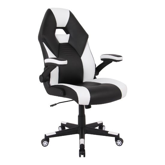 Picture of RS Gaming RGX Faux Leather High-Back Gaming Office Chair, Black/White, BIFMA Compliant