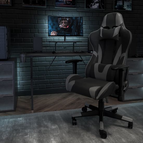 Picture of Flash Furniture X30 LeatherSoft Gaming Racing Chair, Gray/Black