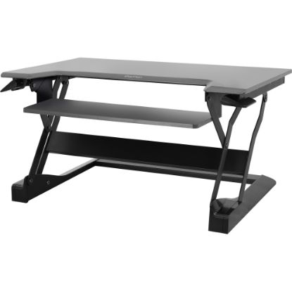 Picture of Ergotron WorkFit-TL 38inW Sit-Stand Desk Converter With Adjustable Height, Dark Gray