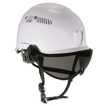 Picture of Ergodyne Skullerz 8975V Anti-Fog Class C Safety Helmet With Visor, Smoke Lens, White