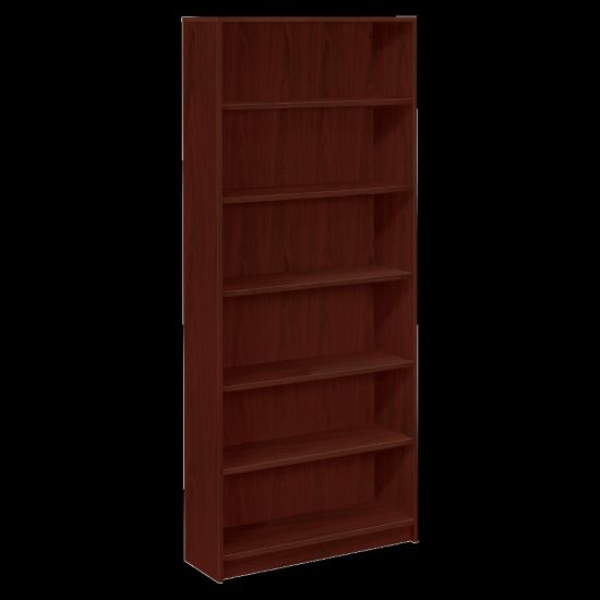 Picture of HON 1870-Series Laminate Modular Shelving Bookcase, 6 Shelves (4 Adjustable), 84inH x 36inW x 11-1/2inD, Mahogany