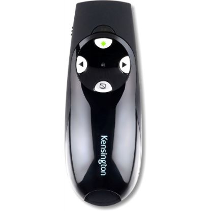 Picture of Kensington Presenter Expert Wireless with Green Laser - Black - Wireless - Radio Frequency - 2.40 GHz - Black - USB - 4 Button(s)