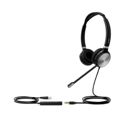 Picture of Yealink Dual USB Wired Headset, Black, YEA-UH36-DUAL-UC