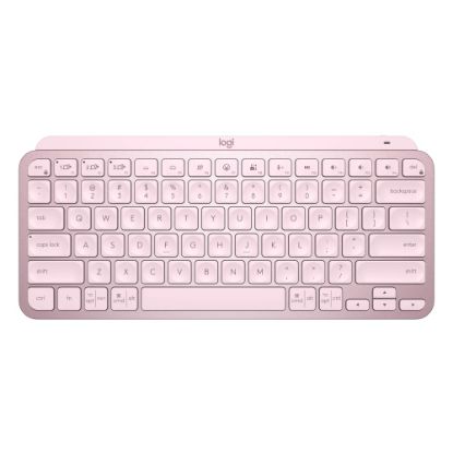 Picture of Logitech MX Keys Mini Minimalist Wireless Illuminated Keyboard, Compact, Bluetooth, USB-C - Rose - Wireless Connectivity - Bluetooth - 32.81 ft - USB Interface Emoji, Dictation, Mute Hot Key(s) - ChromeOS - Desktop Computer, Notebook - PC, Mac