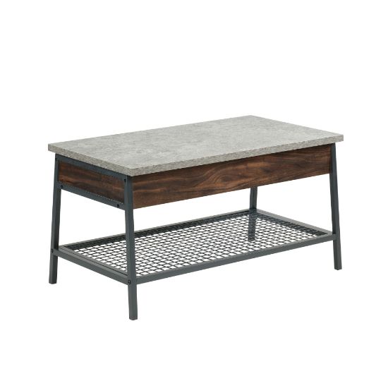 Picture of Sauder Market Commons Lift-Top Coffee Table, 23inH x 35inW x 19inD, Rich Walnut/Slate Gray