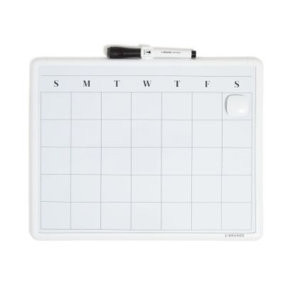 Picture of U Brands Magnetic Dry-Erase Monthly Calendar Board, 14in X 11in, White Plastic Frame (260U00-04)