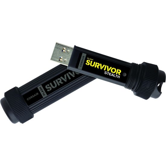 Picture of Corsair Flash Survivor Stealth 256GB USB 3.0 Flash Drive - 256 GB - USB 3.0 - Black - 5 Year Warranty