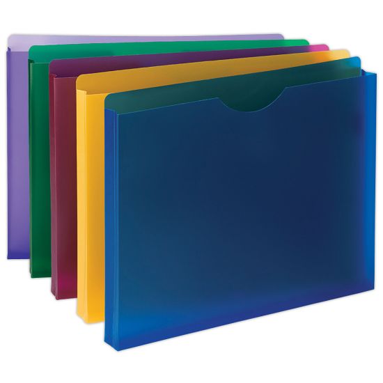 Picture of Smead Poly Expanding File Jackets, Assorted Colors, Pack Of 10