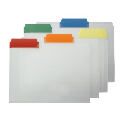 Picture of Smead Clear Poly File Folders With Color Tabs, 1/3 Cut, Letter Size, Assorted Colors, Pack Of 25