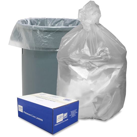 Picture of Berry Translucent Waste Can Liners - 60 gal Capacity - 38in Width x 58in Length - 0.47 mil (12 Micron) Thickness - High Density - Natural, Translucent - Resin - 200/Carton - Can