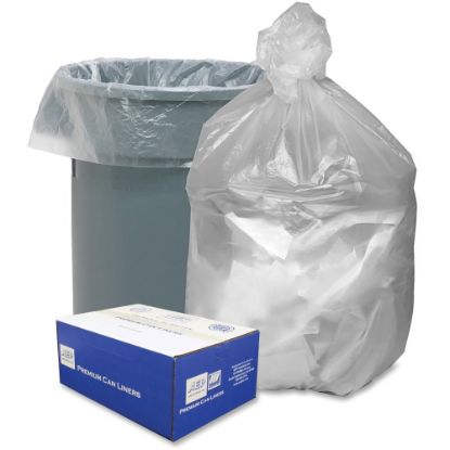 Picture of Webster Translucent Waste Can Liners - 33 gal - 33in Width x 39in Length x 0.35 mil (9 Micron) Thickness - High Density - Natural, Translucent - Resin - 500/Carton - Can