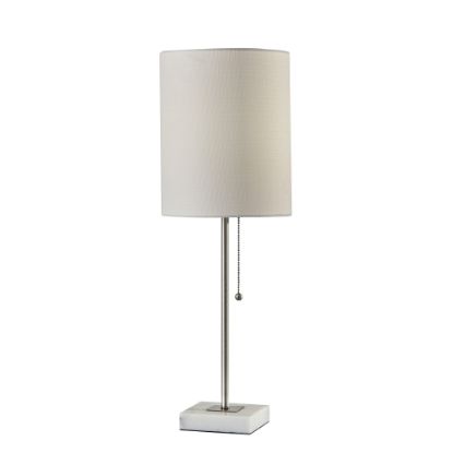 Picture of Adesso Fiona Table Lamp, 23inH, White Shade/White And Brushed Steel Base