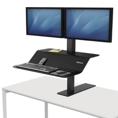 Picture of Fellowes Lotus VE Steel Sit-Stand Workstation, Dual, Black