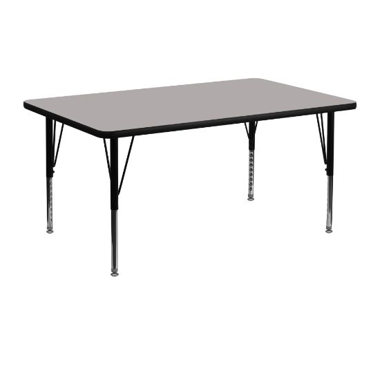 Picture of Flash Furniture 48inW Rectangular HP Laminate Activity Table With Short Height-Adjustable Legs, Gray