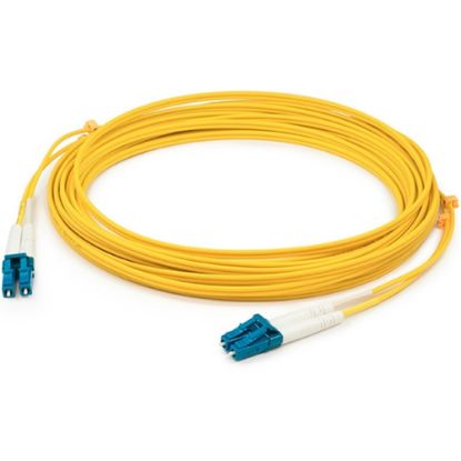 Picture of AddOn 15m LC (Male) to LC (Male) Yellow OS1 Duplex Fiber OFNR (Riser-Rated) Patch Cable - 100% compatible and guaranteed to work