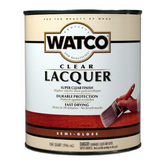 Picture of Watco Lacquer Clear Wood Finish, 32 Oz, Semi-Gloss, Pack Of 6 Cans