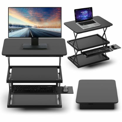 Picture of Changedesk Tall Compact Standing Desk Converter Riser For Laptops And Single Monitors, Black