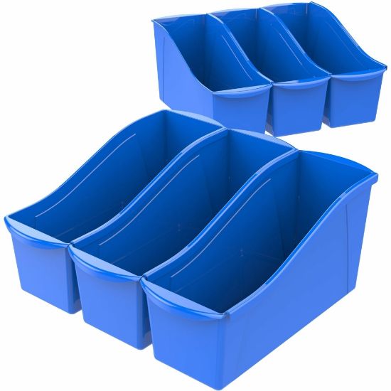 Picture of Storex Book Bin Set, Medium Size, Blue, Carton Of 6