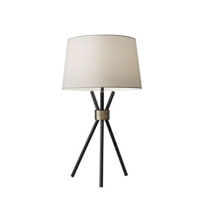 Picture of Adesso Benson Table Lamp, 25 1/2inH, White Shade/Black Base