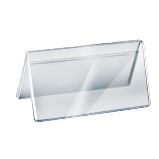 Picture of Azar Displays Acrylic Horizontal 2-Sided Nameplates, 3inH x 6inW x 3inD, Clear, Pack Of 10 Nameplates