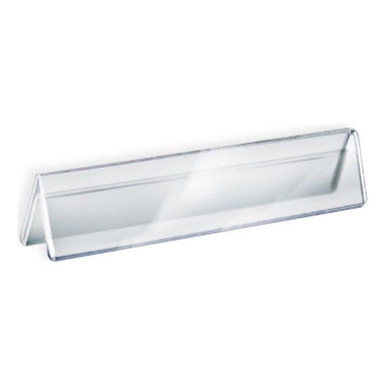 Picture of Azar Displays Acrylic Horizontal 2-Sided Nameplates, 2inH x 11inW x 3inD, Clear, Pack Of 10 Nameplates