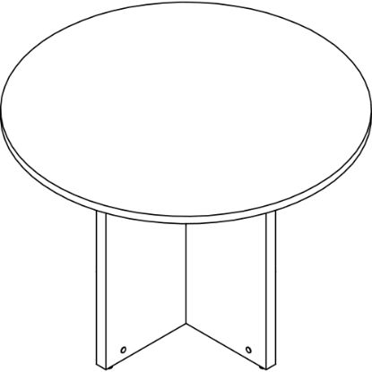 Picture of Lorell Prominence 2.0 Round Laminate Conference Table - 29in x 42in , 1in Top, 0.1in Edge - Material: Particleboard - Finish: Gray