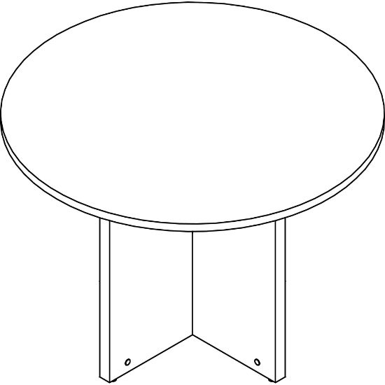 Picture of Lorell Prominence 2.0 Round Laminate Conference Table - 29in x 42in , 1in Top, 0.1in Edge - Material: Particleboard - Finish: Gray