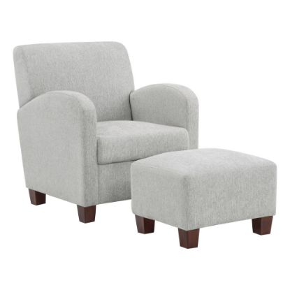 Picture of Office Star Aiden Chair With Legs And Ottoman, Smoke/Espresso