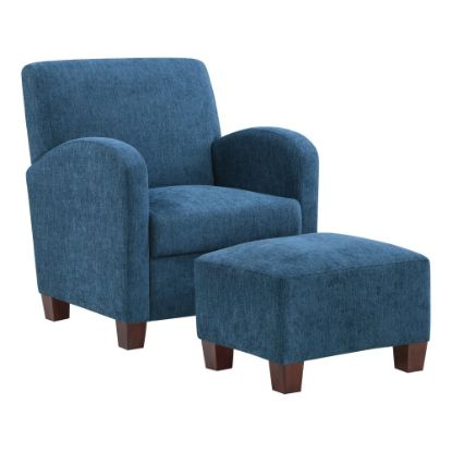 Picture of Office Star Aiden Chair With Legs And Ottoman, Navy/Espresso