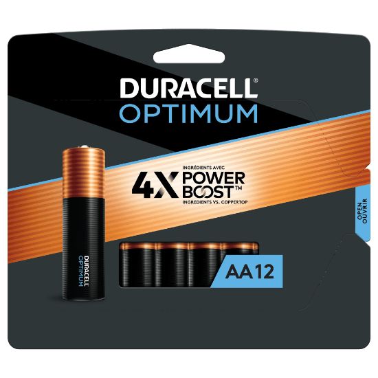 Picture of Duracell Optimum AA Alkaline Batteries, Pack Of 12