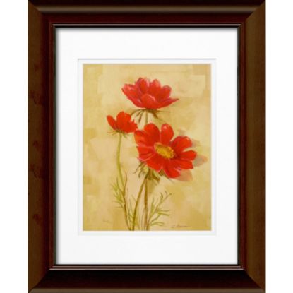 Picture of Timeless Frames Katrina Framed Floral Artwork, 11in x 14in, Brown, Spicy Red Cosmos