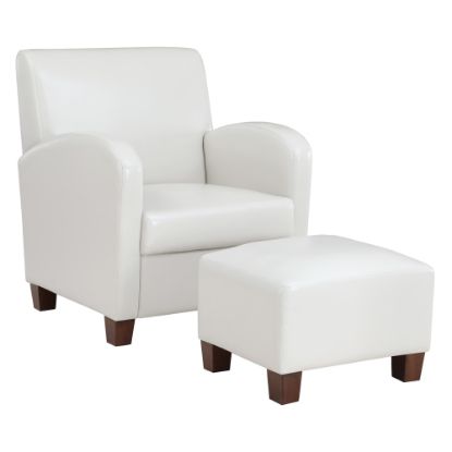 Picture of Office Star Aiden Chair With Legs And Ottoman, Cream/Espresso