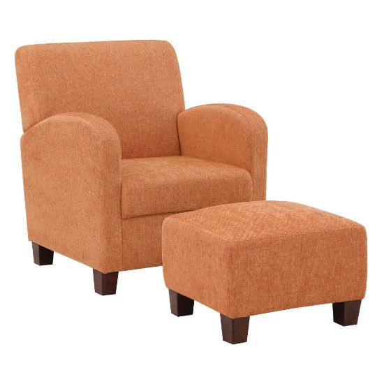 Picture of Office Star Aiden Chair With Legs And Ottoman, Orange/Espresso