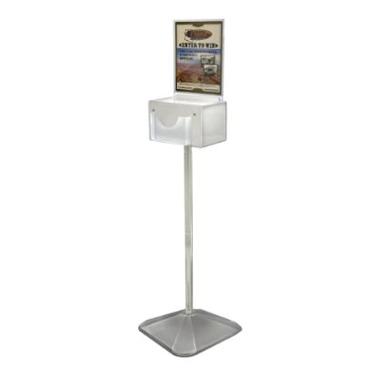 Picture of Azar Displays Large Lottery Box With Pocket And Pedestal Stand, 54-1/2inH x 16inW x 16inD, Clear