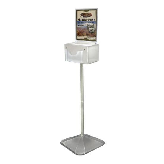 Picture of Azar Displays Large Lottery Box With Pocket And Pedestal Stand, 54-1/2inH x 16inW x 16inD, White