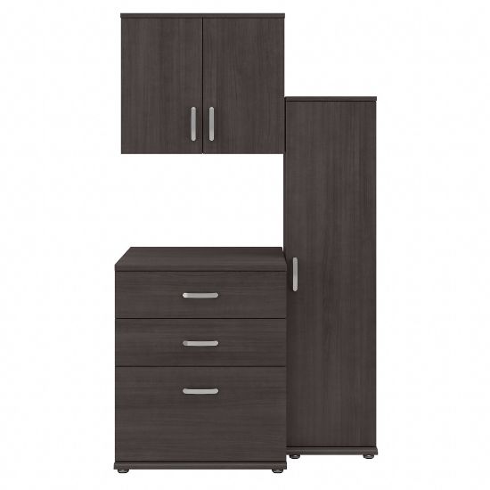 Picture of Bush Business Furniture Universal 44inW 3-Piece Modular Storage Set With Floor And Wall Cabinets, Storm Gray, Standard Delivery