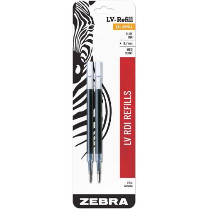 Picture of Zebra Pen JK Gel Pen Refills, Pack Of 2, Medium Point, 0.7 mm, Blue Ink