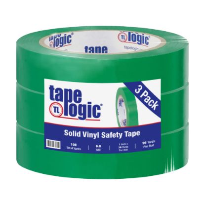 Picture of BOX Packaging Solid Vinyl Safety Tape, 3in Core, 1in x 36 Yd., Green, Case Of 3