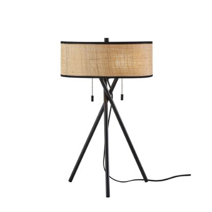 Picture of Adesso Bushwick Table Lamp, 60inH, Natural Rattan Shade/Black Base