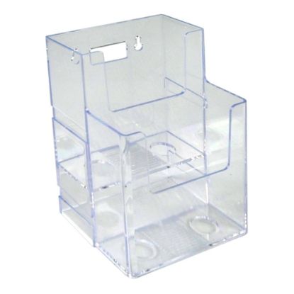 Picture of Azar Displays 2-Tier 2-Pocket Trifold Brochure Holders, 7inH x 4-1/4inW x 3-3/4inD, Clear, Pack Of 2 Holders