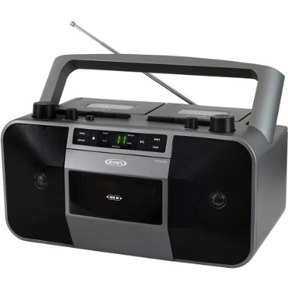 Picture of JENSEN Portable Stereo CD Player Dual Cassette Deck Recorder with AM/FM Radio - 1 x Disc Integrated Stereo Speaker - Gray LED - CD-DA, MP3 - Auxiliary Input