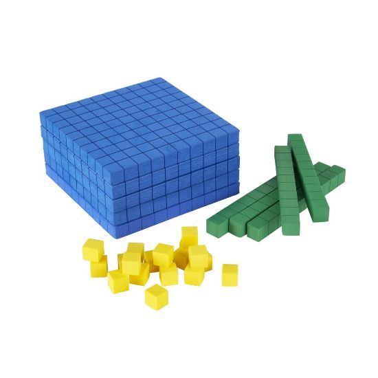 Picture of Office Depot Brand Base 10 Block Set, Yellow/Green/Blue, Pre-K, Set Of 125 Pieces