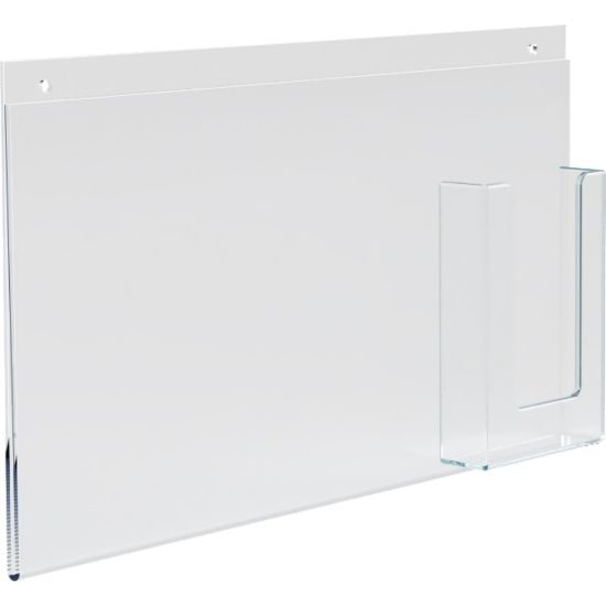 Picture of Azar Displays Wall-Mount Brochure Holders With Trifold Pockets, 8-1/2inH x 16inW x 1-1/4inD, Clear, Pack Of 2 Holders