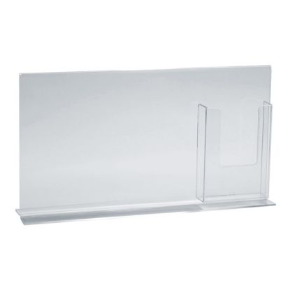 Picture of Azar Displays Double-Foot Sign Holders With Trifold Pockets, 8-1/2inH x 16inW x 3inD, Clear, Pack Of 2 Holders