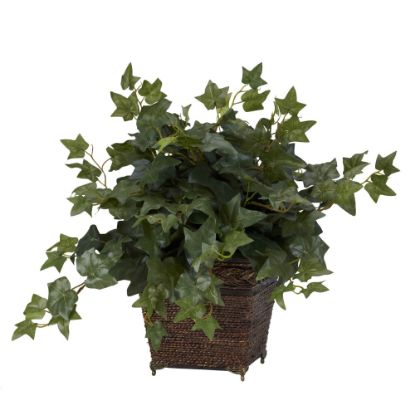 Picture of Nearly Natural 17inH Silk Puff Ivy With Coiled Rope Planter