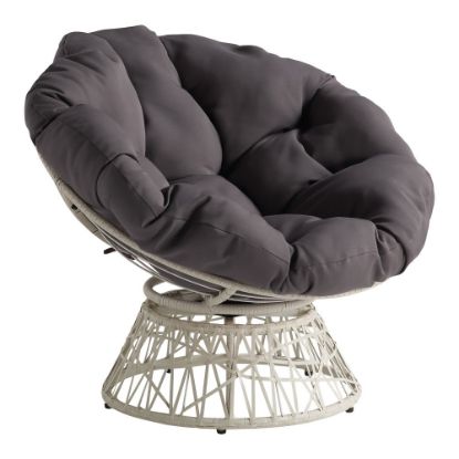 Picture of Office Star Wicker Papasan Chair, Gray/Cream